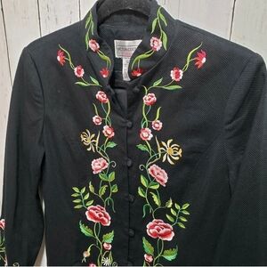 Victor Costa Black Embroidered Jacket